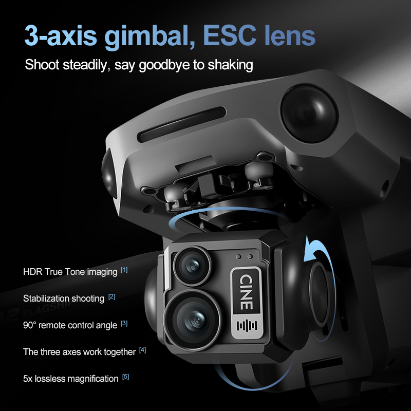 8K 3 Axis Gimbal Brushless 7.2 - Drone Ae Rc ulasan dan harga