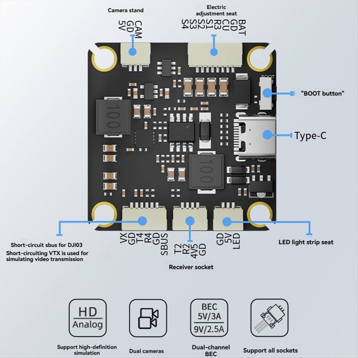 AAAE F455S V4 FC&ESC FPV Stack - Drone Rc V4 ulasan dan harga