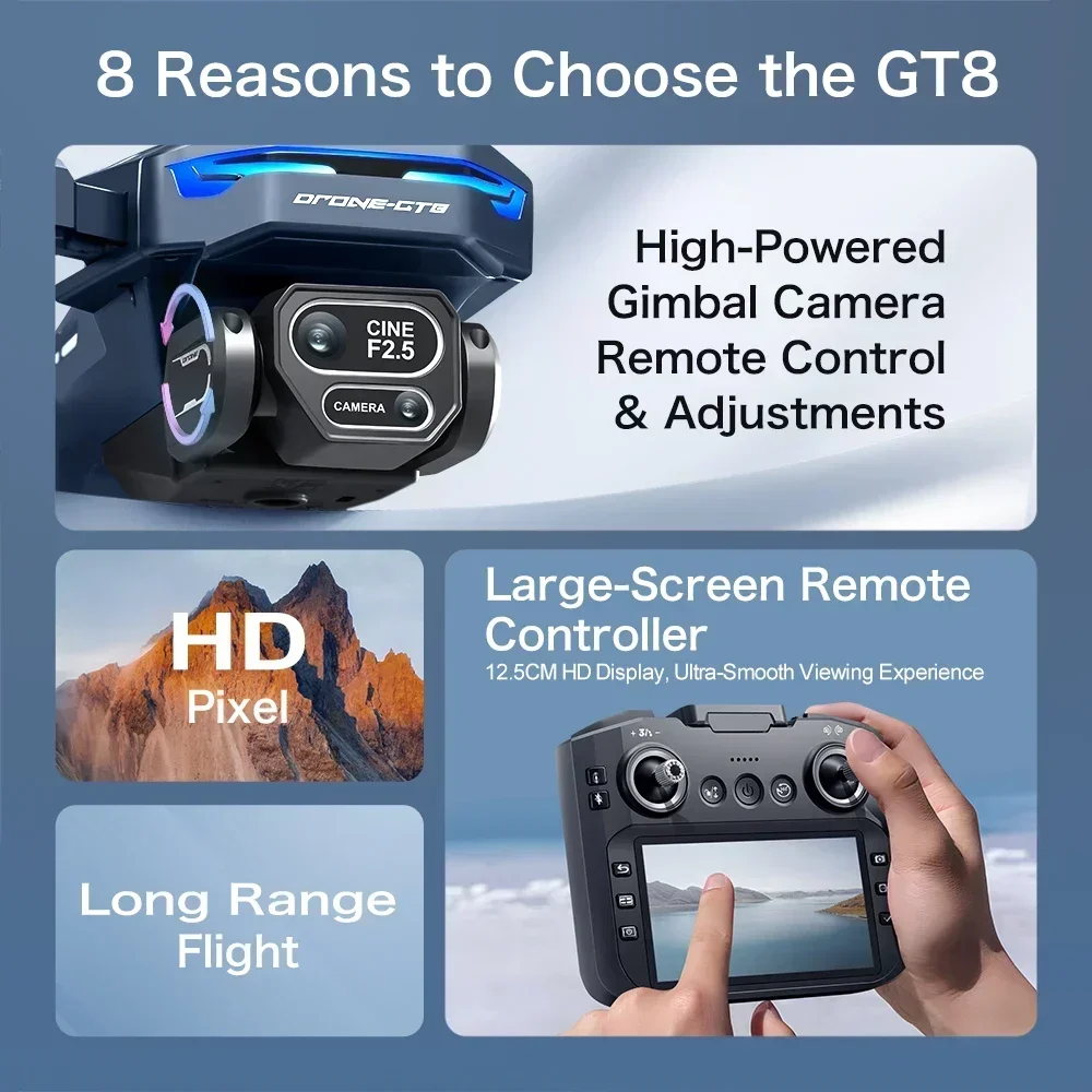 Drone 4K HD GT8 Camera Obstacl - Drone Top Rc ulasan dan harga