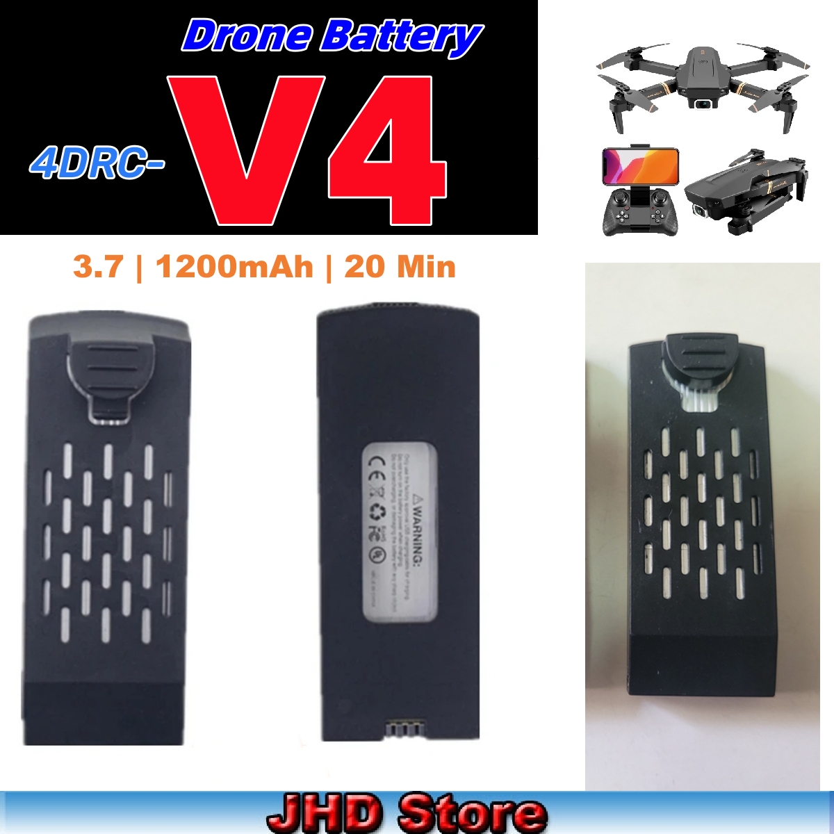 JHD Bateria 4DRC V4 Battery 3. - Drone Rc V4 ulasan dan harga