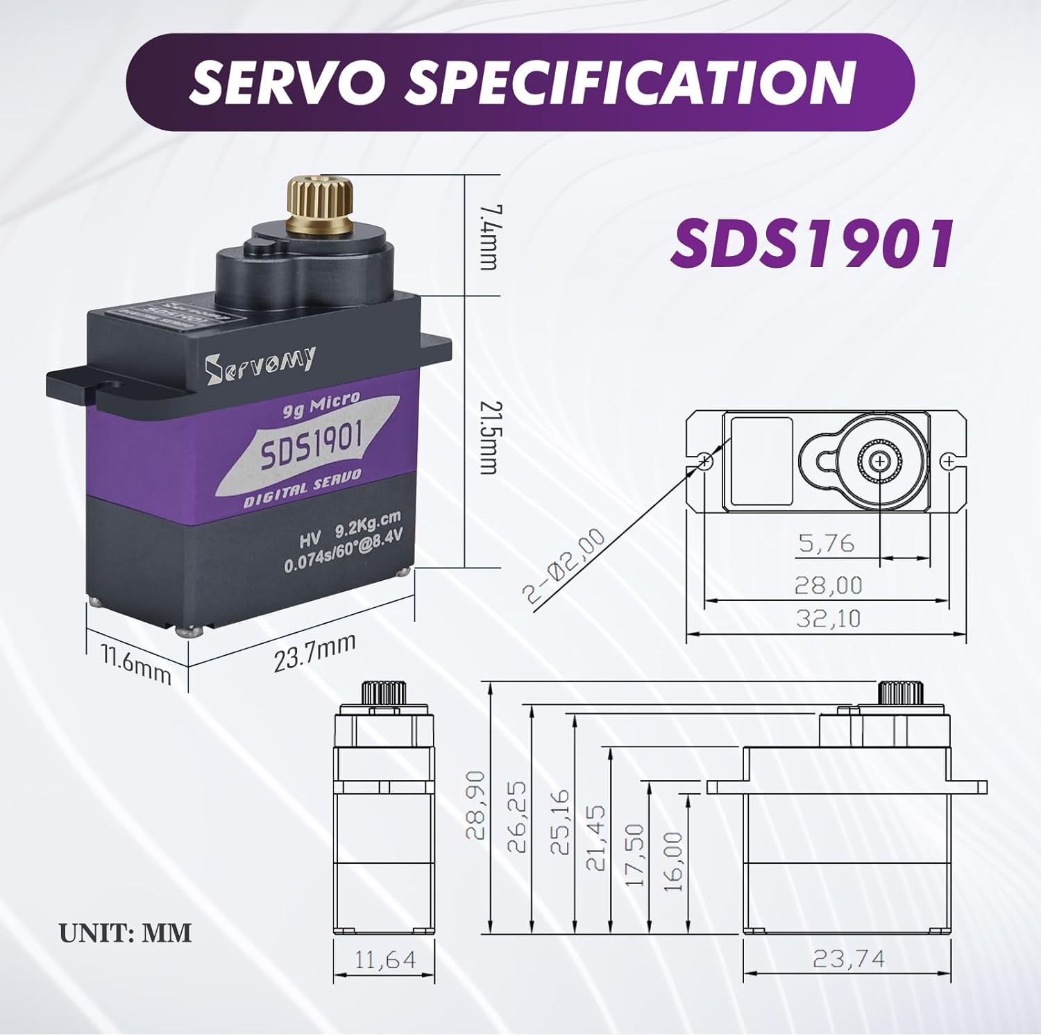 SERVOMY-SDS1901 Digital 9G Mic - Drone Rc Car ulasan dan harga