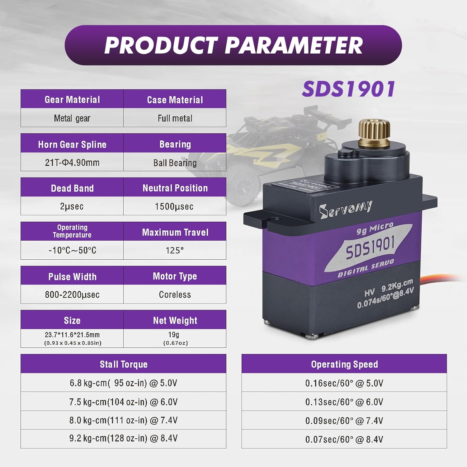 SERVOMY-SDS1901 Digital 9G Mic - Drone Rc Car ulasan dan harga