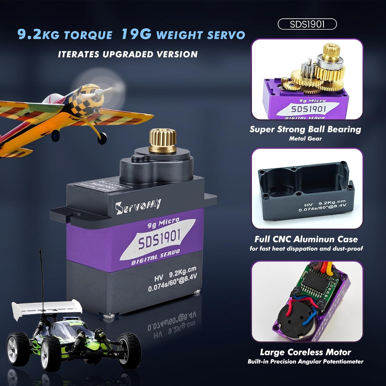 SERVOMY-SDS1901 Digital 9G Mic - Drone Rc Car ulasan dan harga